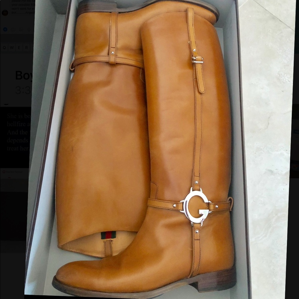 Gucci Cognac Riding Boots